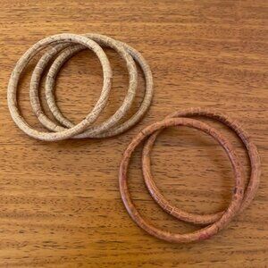 Leather covered bracelets - Handicraft - Lot of 5
